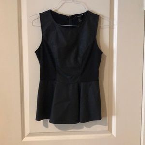 Faux leather top